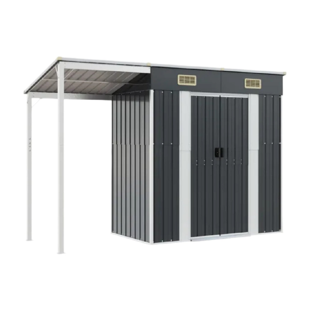 屋外収納庫 アルミ製 使用場面は庭やベランダ 150 x 120 x 200