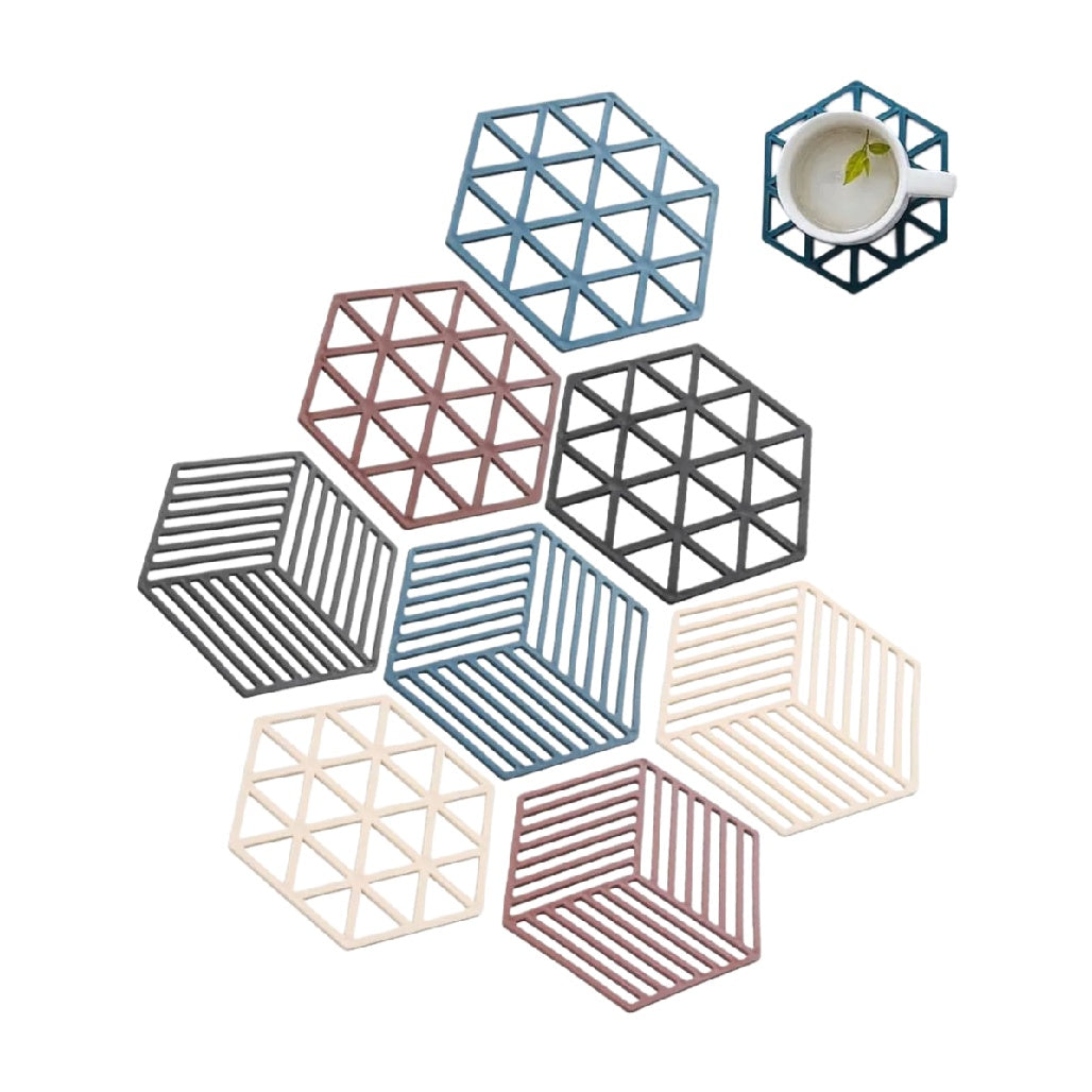 Set de sous-verres en plastique pour protection de surfaces - 10 x 10 x 1