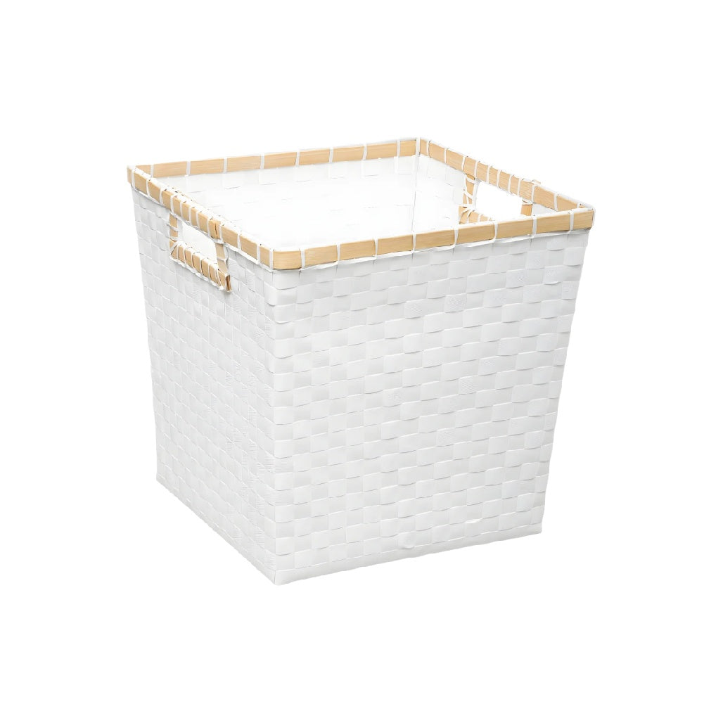 Panier de rangement en plastique tissé pour la maison - 30 x 30 x 30