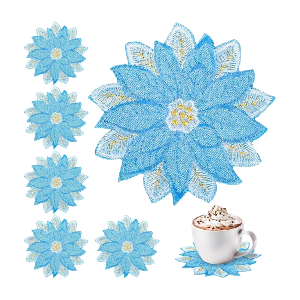 Sous-plat en textile brodé pour protection de table - 25 x 25 x 0.5